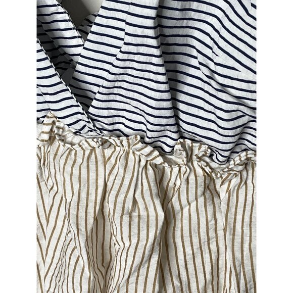 NSR Women’s Small Sleeveless Blue White Striped Tank Top Blouse - Picture 6 of 11